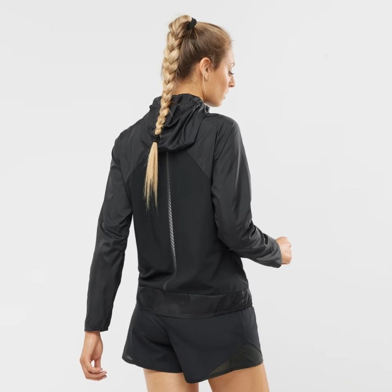 Black Salomon Bonatti Cross Wind Women's Shell Jackets | IE RT9683